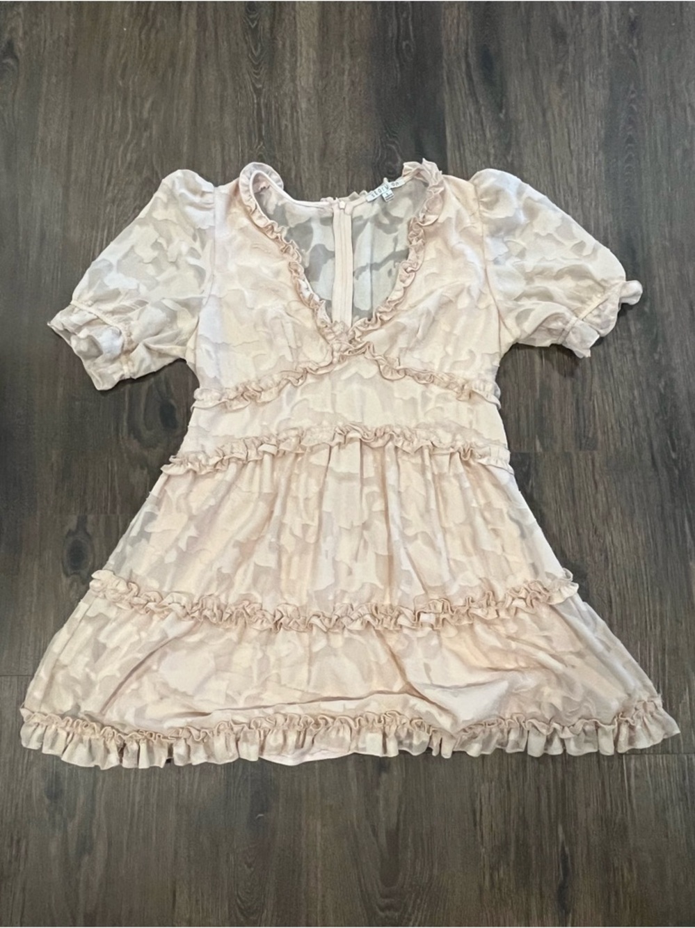 Blush Pink Ruffle Tiered Mini Dress